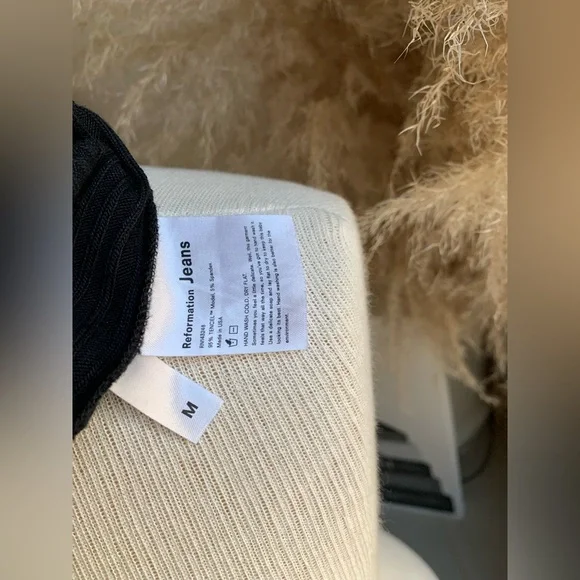 Reformation Jeans Ribbed Black V-Neck Mini Dress Size M Soft and Flattering - Picture 10 of 10